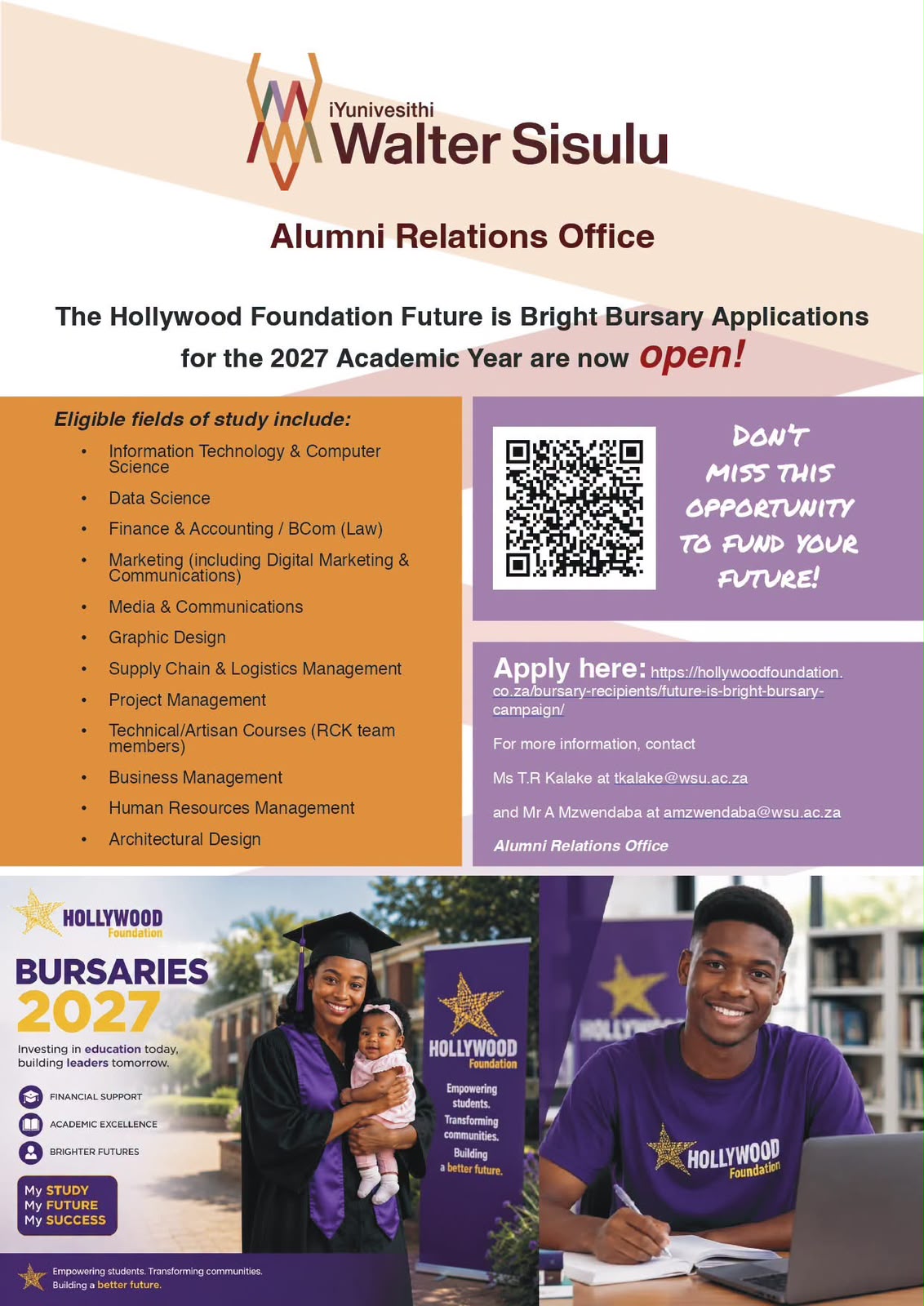 Hollywood Foundation Future Is Bright Bursary 2027